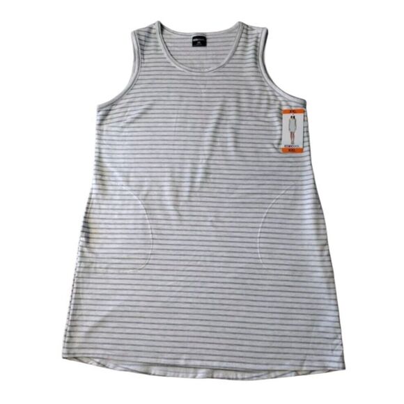 32 Degrees Tops - 32 Degree Cool Tunic Women's 2XL Gray White Striped Dress Cover Up Pockets Beach